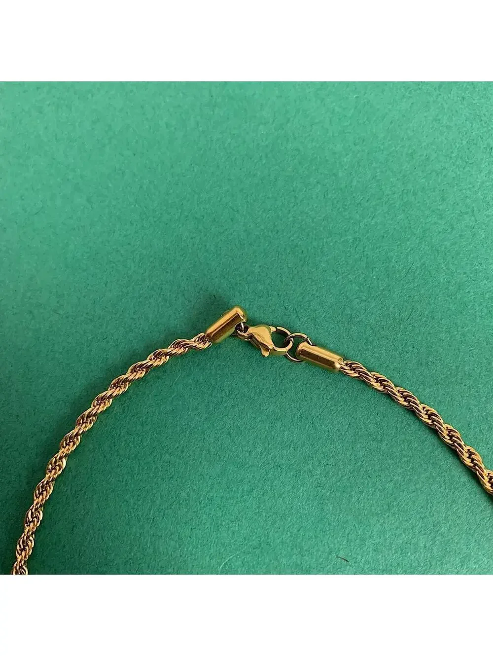 Y2k Vintage style Rope Chain Gold Plated Stainless Steel. Great to stack with!